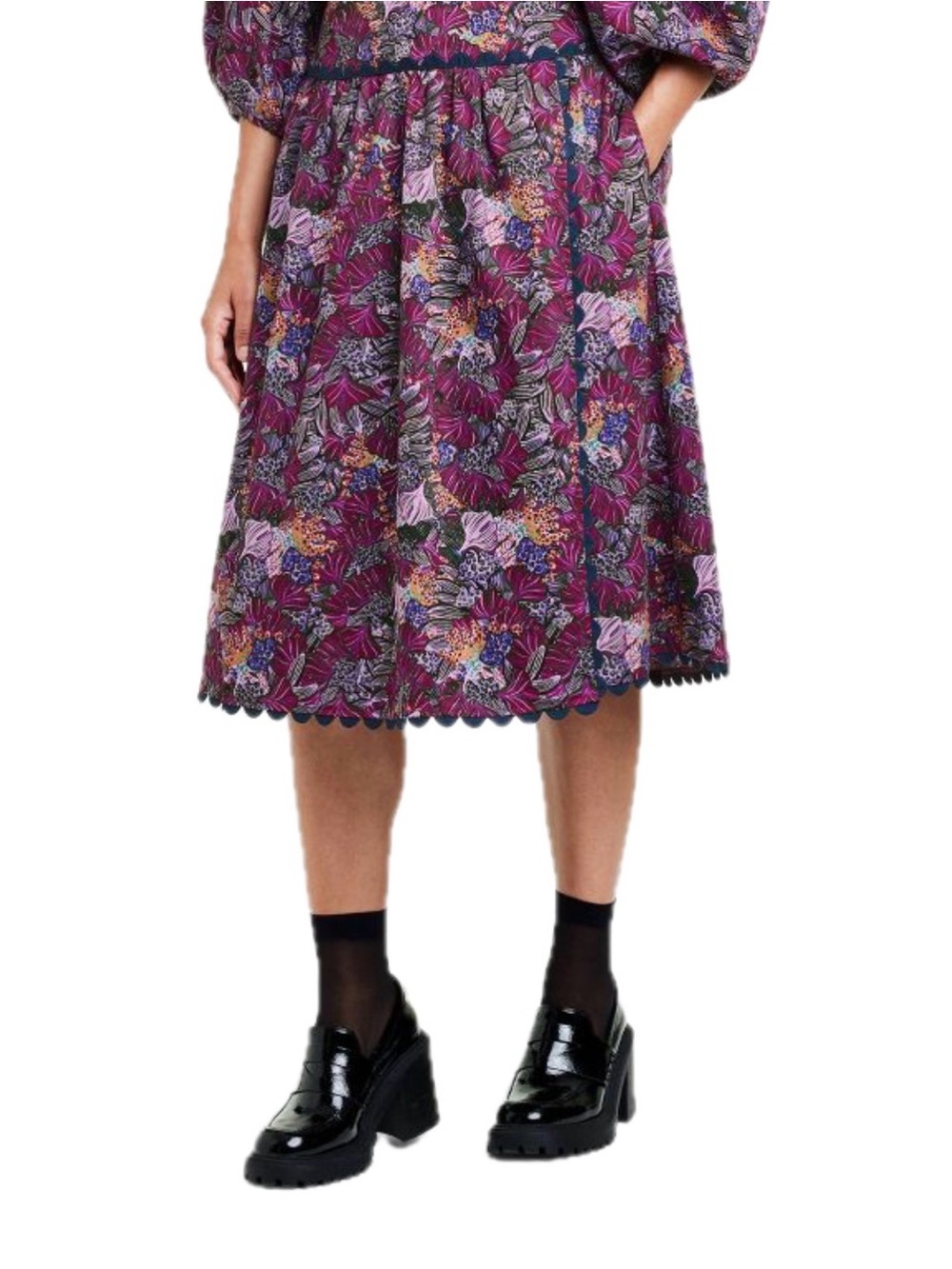 $40 Retail NWOT Kika Vargas Purple Floral Skirt